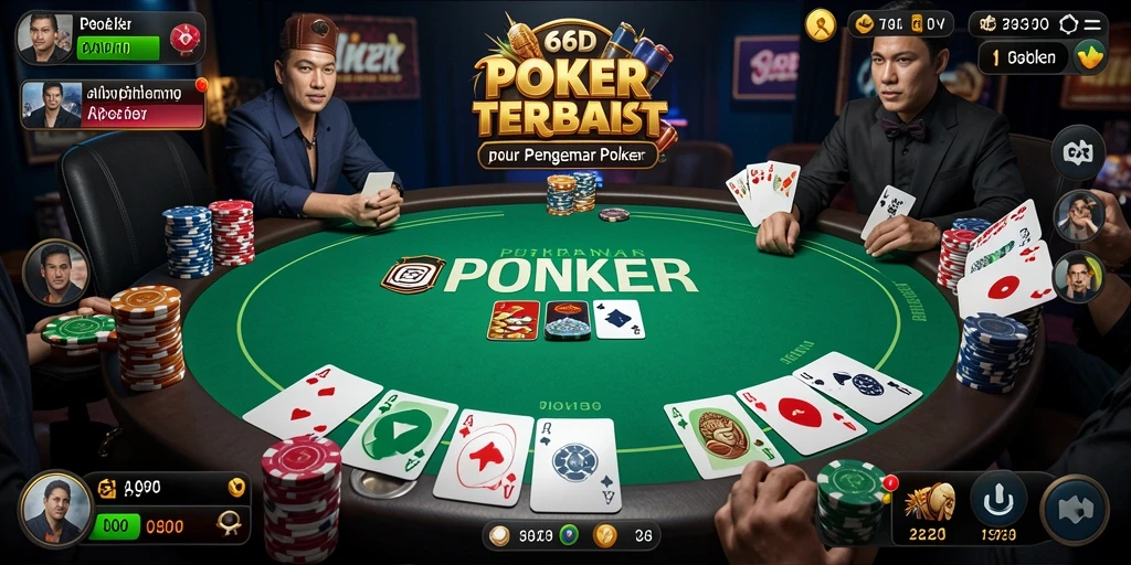 Screenshot gameplay Poker yang mendebarkan di 66D.