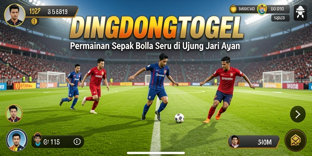 Tampilan gameplay DINGDONGTOGEL dengan aksi sepak bola yang mendebarkan.
