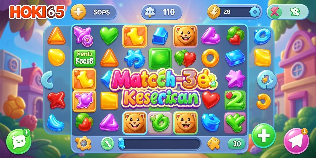 Tampilan gameplay HOKI65 yang seru dan penuh warna.