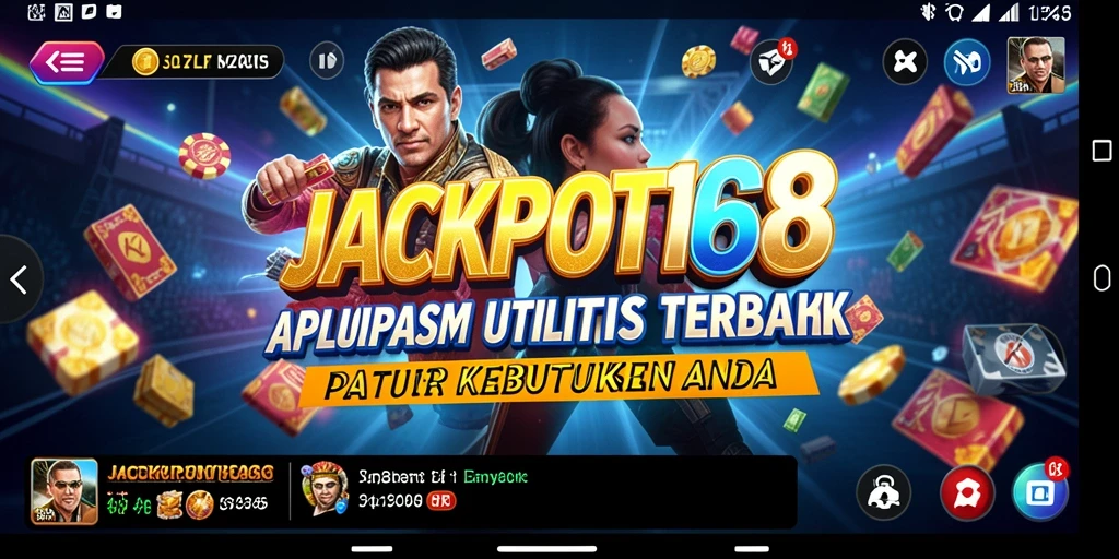 Tampilan utama aplikasi JACKPOT168 yang interaktif dan informatif.