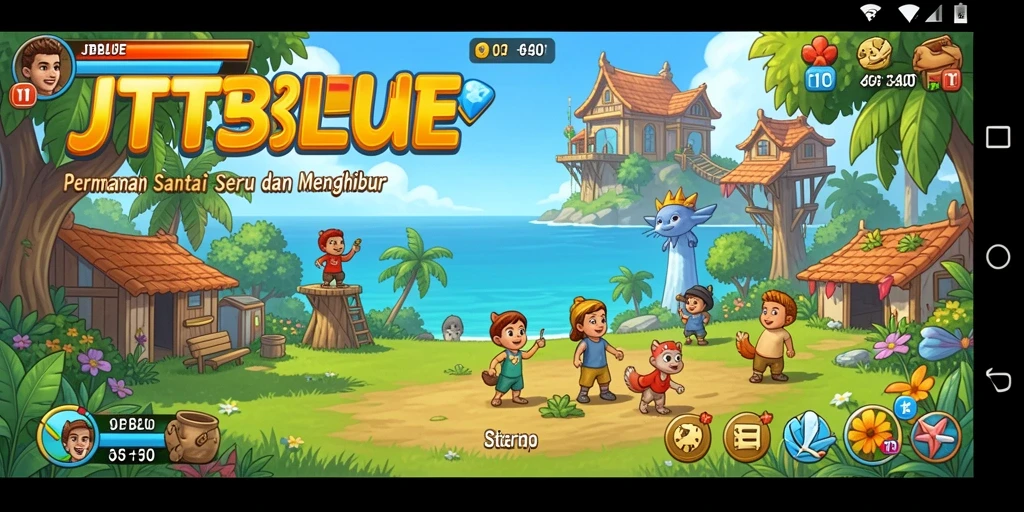 Screenshot JTBLUE menampilkan gameplay yang mudah dan santai.
