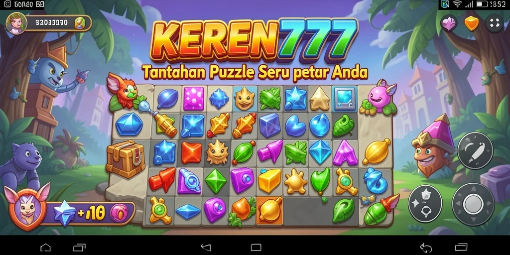 Tampilan gameplay seru KEREN777 dengan berbagai teka-teki menantang.