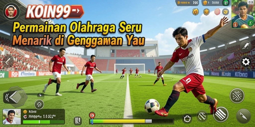 Tampilan dinamis dari gameplay olahraga di KOIN99.