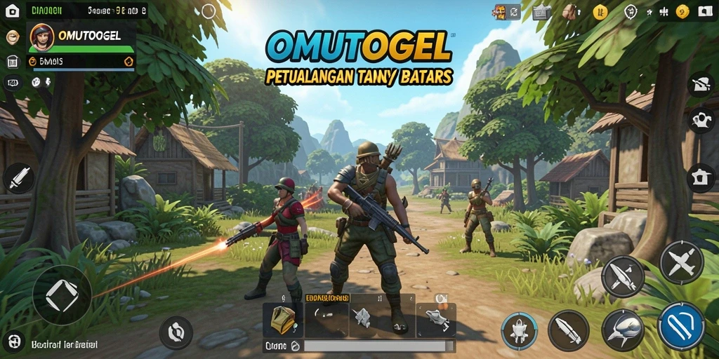 Screenshot gameplay OMUTOGEL menampilkan dunia terbuka yang luas dan penuh petualangan.