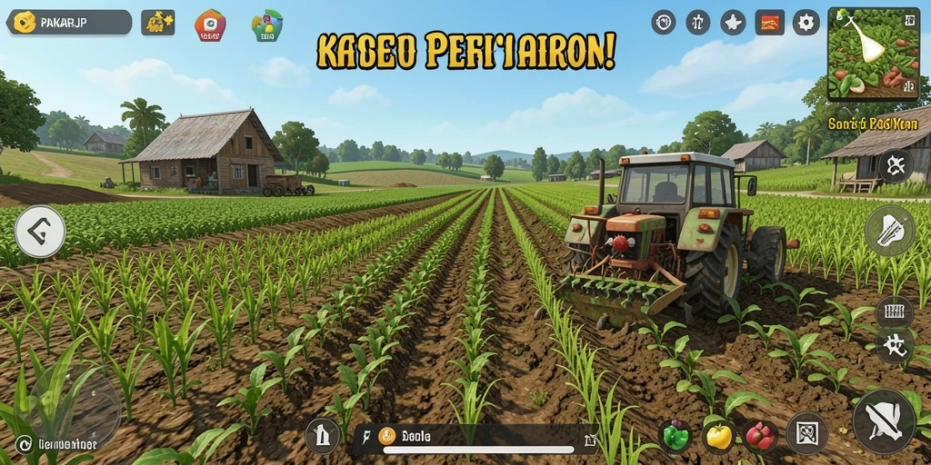 Screenshot PAKARJP menunjukkan keseruan gameplay pertanian.