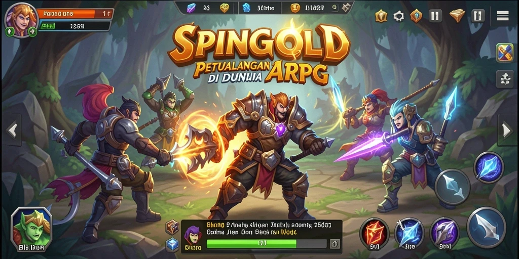 Tampilan gameplay menakjubkan dalam SPINGOLD di dunia ARPG.
