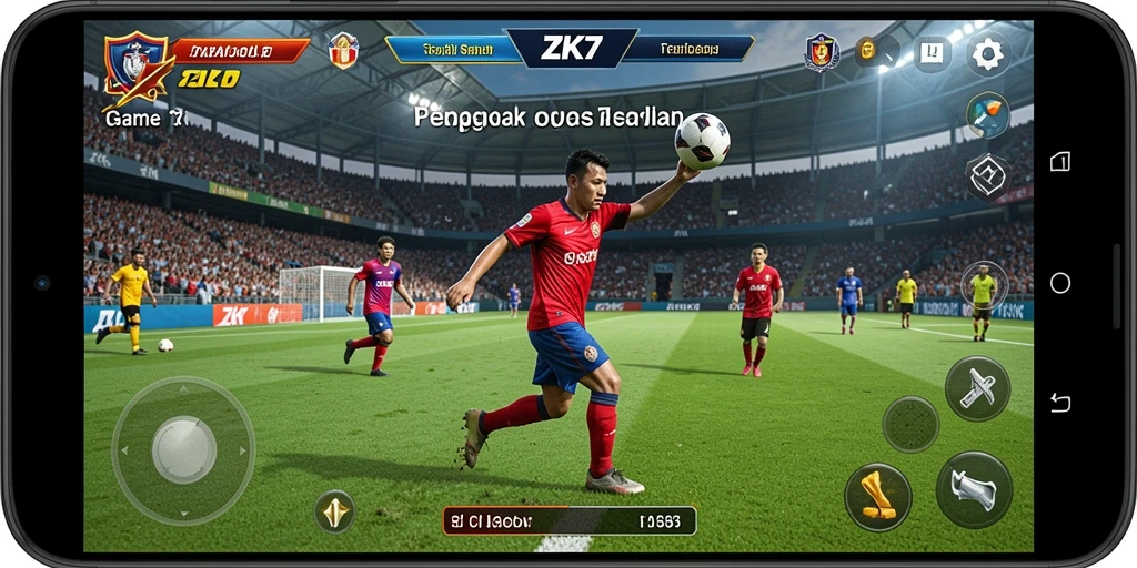 Tampilan pertandingan sepak bola yang mendebarkan di ZK7.